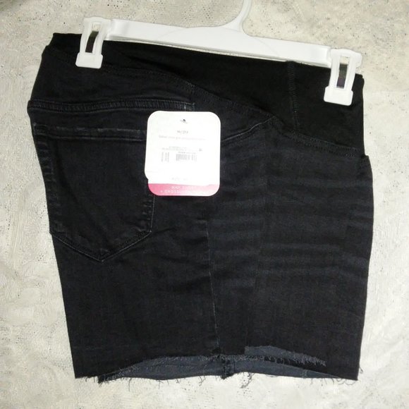 Isabel Maternity Crossover Panel Midi Jean Shorts - Picture 3 of 6